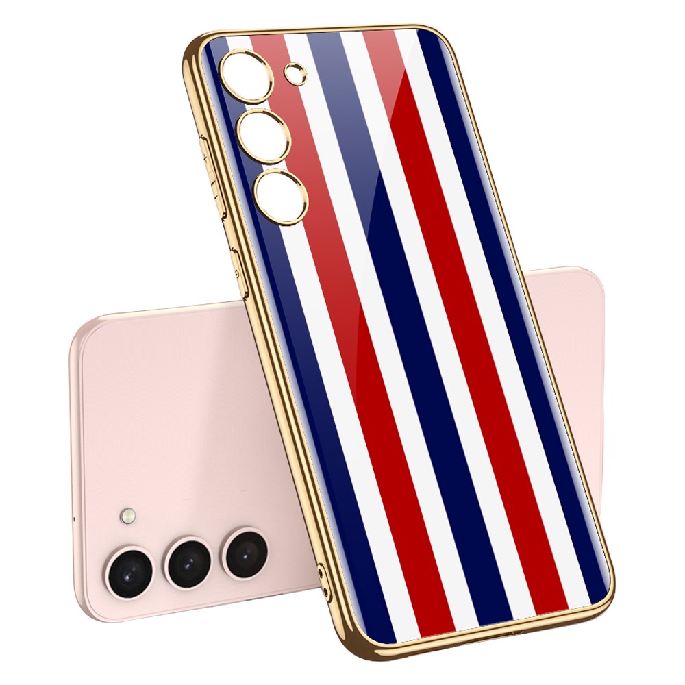 GKK GKK Galaxy S24 Plus Skal Härdat Glas Electroplate Stripes