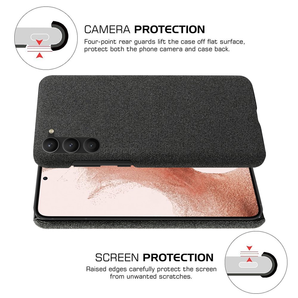  Samsung Galaxy S24 Plus Slim Tygbelagt Skal Svart