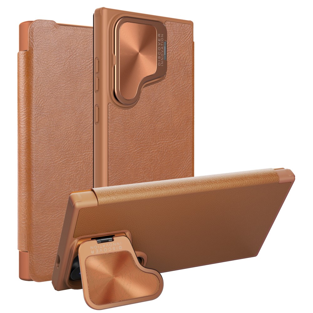 NILLKIN NILLKIN Galaxy S24 Plus Fodral Qin Läder Cam Kickstand Brun