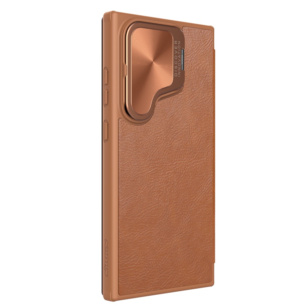 NILLKIN NILLKIN Galaxy S24 Plus Fodral Qin Läder Cam Kickstand Brun