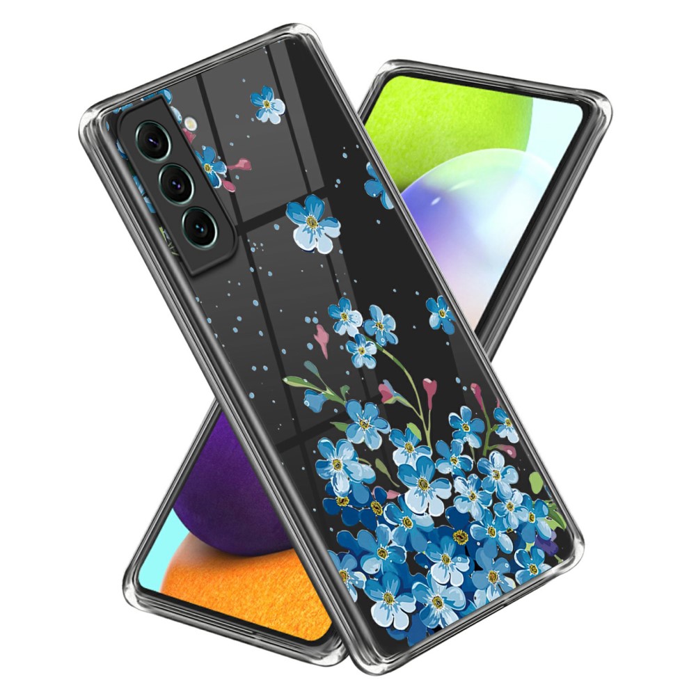  Samsung Galaxy S24 Plus Skal Med Tryck Blå Blommor
