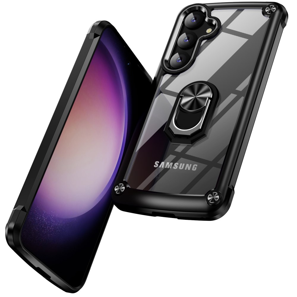  Samsung Galaxy S24 Plus Skal Shockproof Ring Hybrid Svart