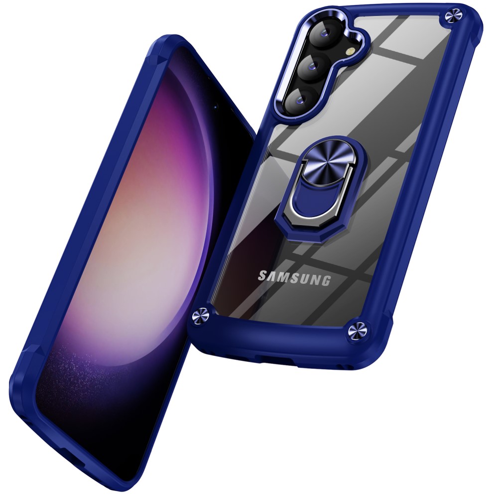  Samsung Galaxy S24 Plus Skal Shockproof Ring Hybrid Blå