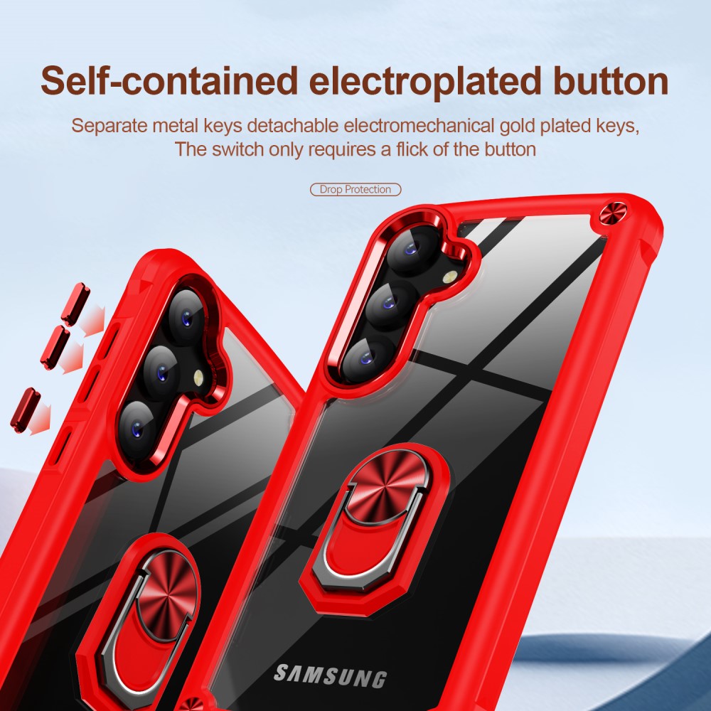  Samsung Galaxy S24 Plus Skal Shockproof Ring Hybrid Röd