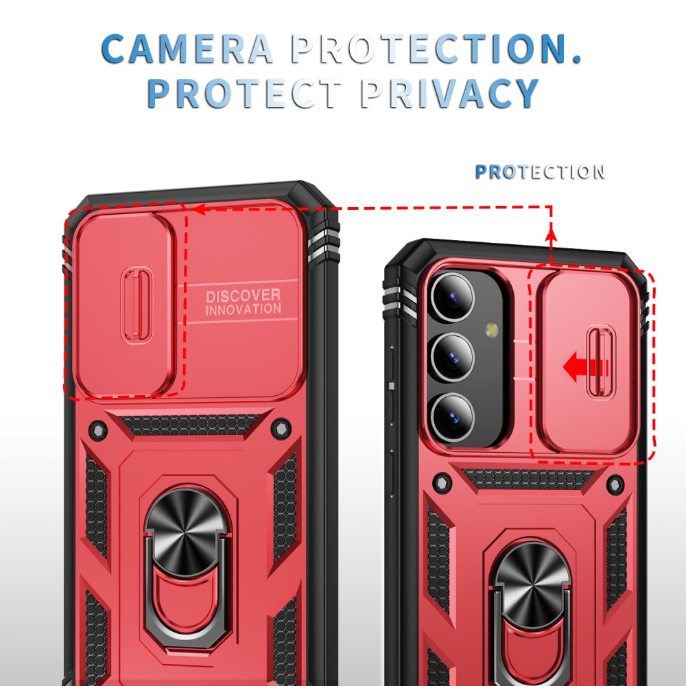  Galaxy S24 Plus Skal CamShield Ring Hybrid Armor Röd/Svart