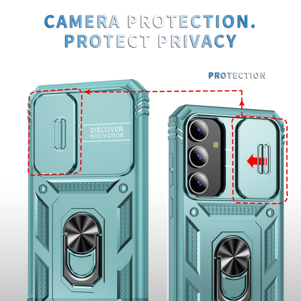  Galaxy S24 Plus Skal CamShield Ring Hybrid Armor Grå/Grön