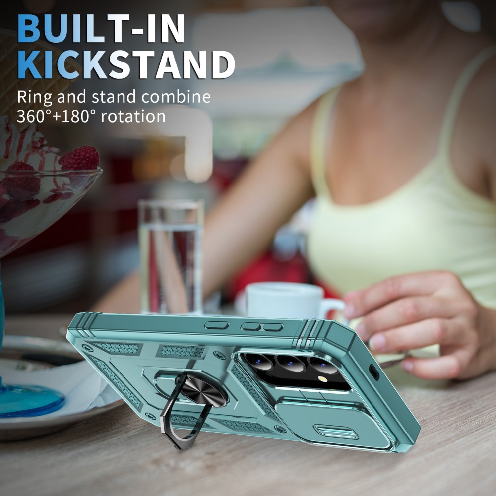  Galaxy S24 Plus Skal CamShield Ring Hybrid Armor Grå/Grön
