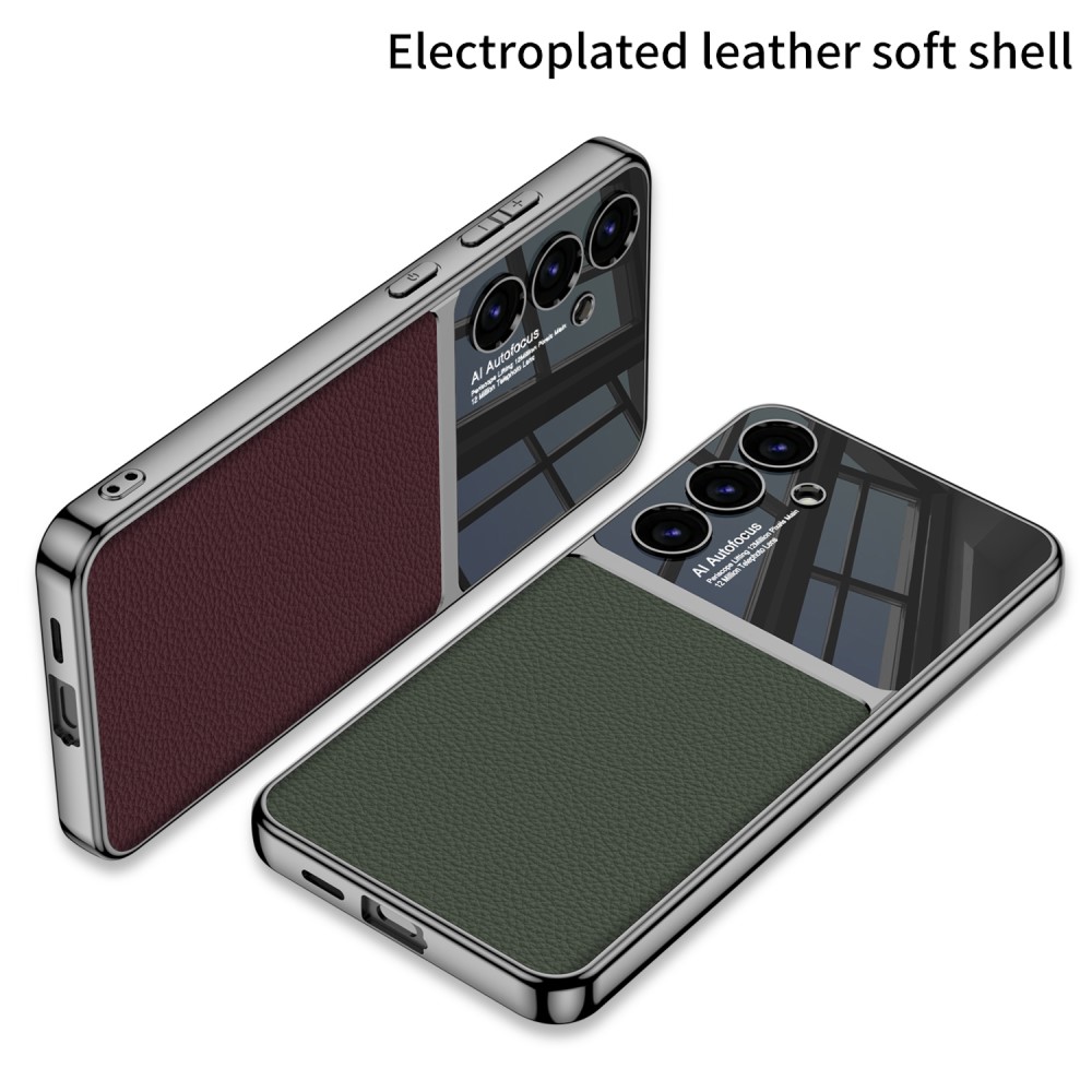 GKK GKK Galaxy S24 Plus Skal Hybrid Läder Litchi Grön