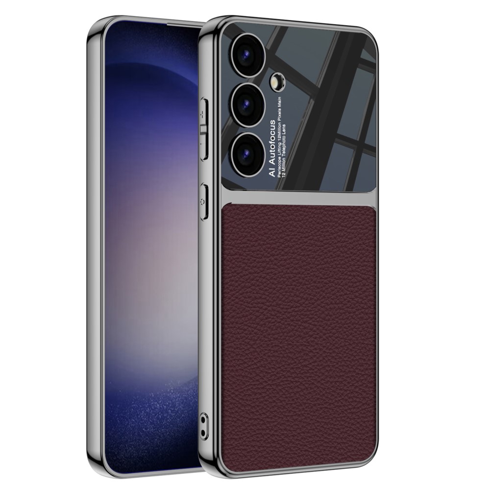 GKK GKK Galaxy S24 Plus Skal Hybrid Läder Litchi Röd