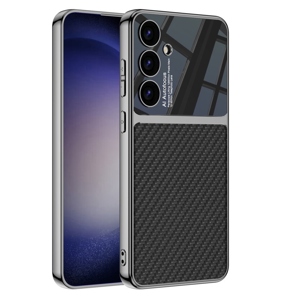 GKK GKK Galaxy S24 Plus Skal Hybrid Läder Kolfiber Textur