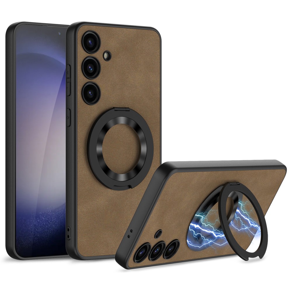 GKK GKK Galaxy S24 Plus Skal MagSafe Roterande Kickstand Matt Brun