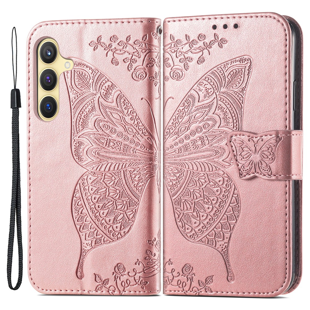  Samsung Galaxy S24 Plus Fodral Big Butterfly Roséguld