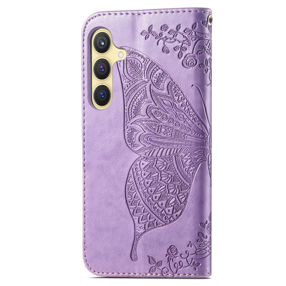 Samsung Galaxy S24 Plus Fodral Big Butterfly Ljus Lila
