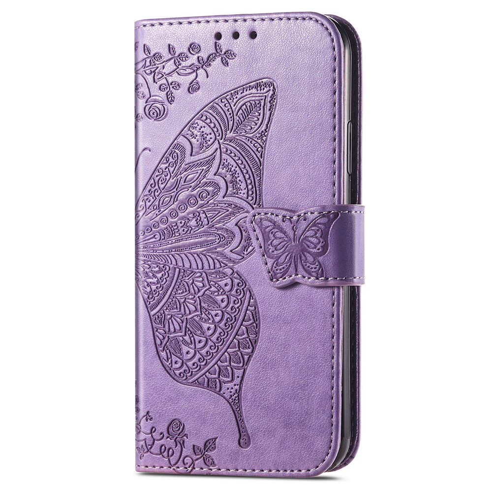  Samsung Galaxy S24 Plus Fodral Big Butterfly Ljus Lila