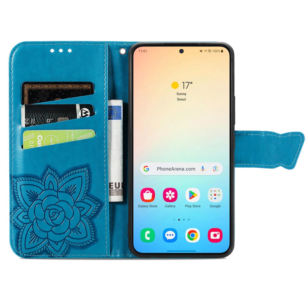  Samsung Galaxy S24 Plus Fodral Big Butterfly Blå