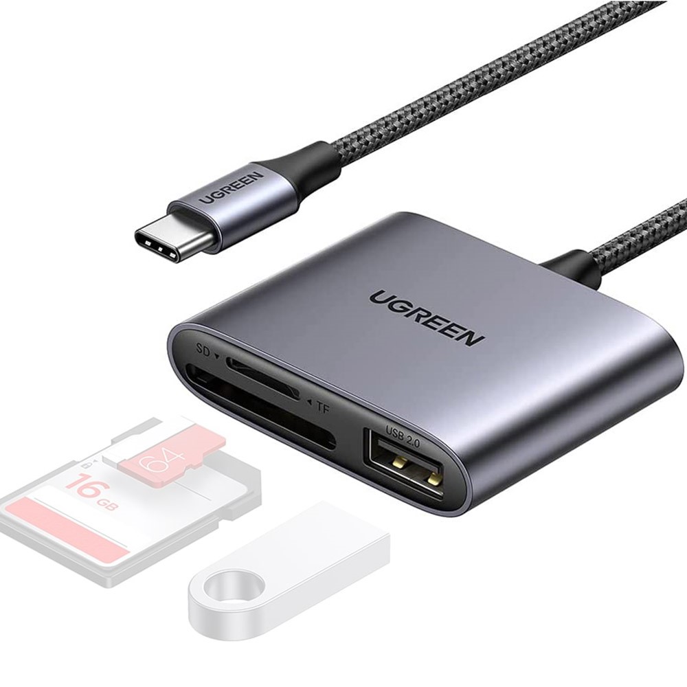 UGREEN UGREEN 3in1 USB-C Till Minneskortläsare / USB 2.0 Adapter