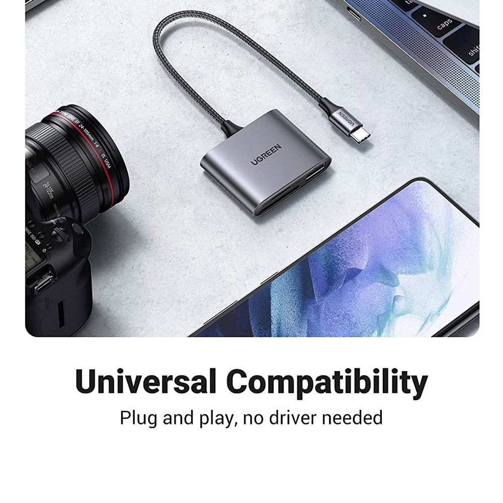 UGREEN UGREEN 3in1 USB-C Till Minneskortläsare / USB 2.0 Adapter