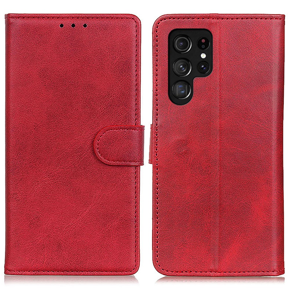  Samsung Galaxy S24 Ultra Fodral Läder Röd