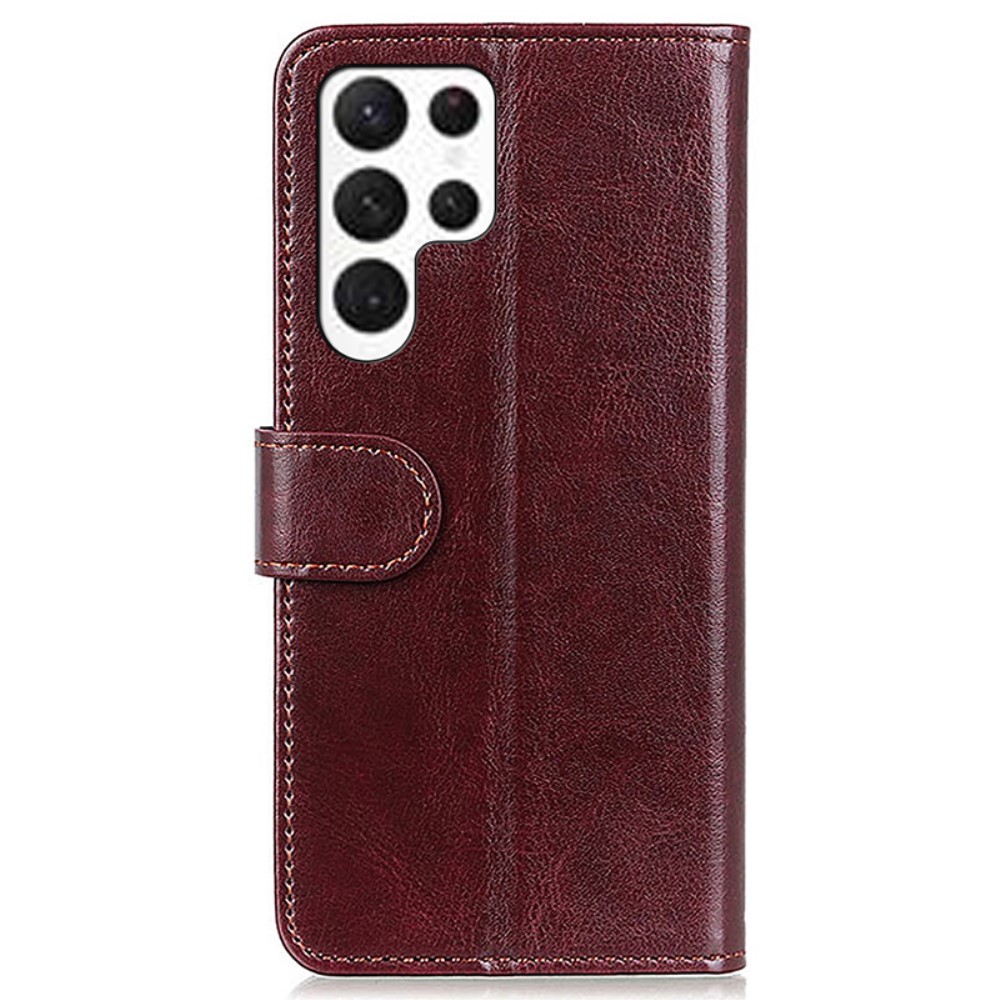  Samsung Galaxy S24 Ultra Fodral Crazy Horse Läder Brun