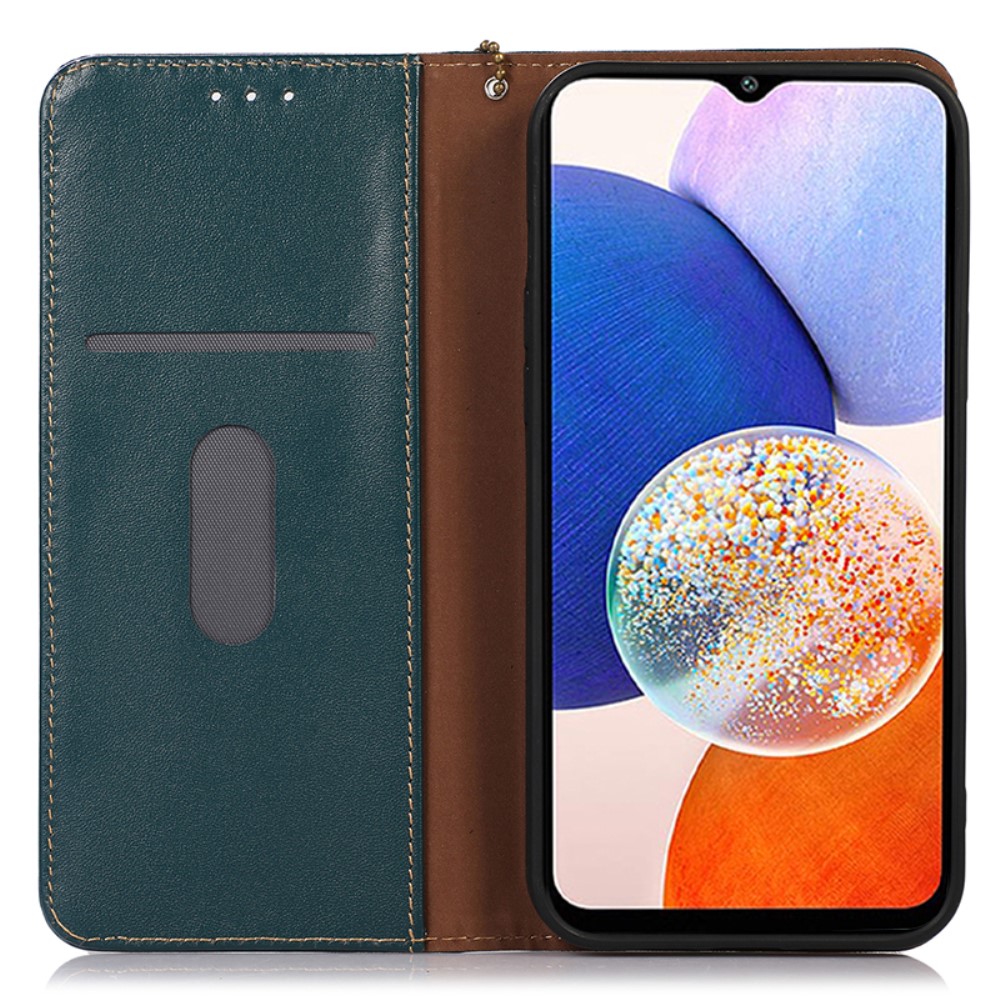 KHAZNEH KHAZNEH Galaxy S24 Ultra Fodral Flip RFID Äkta Läder Grön