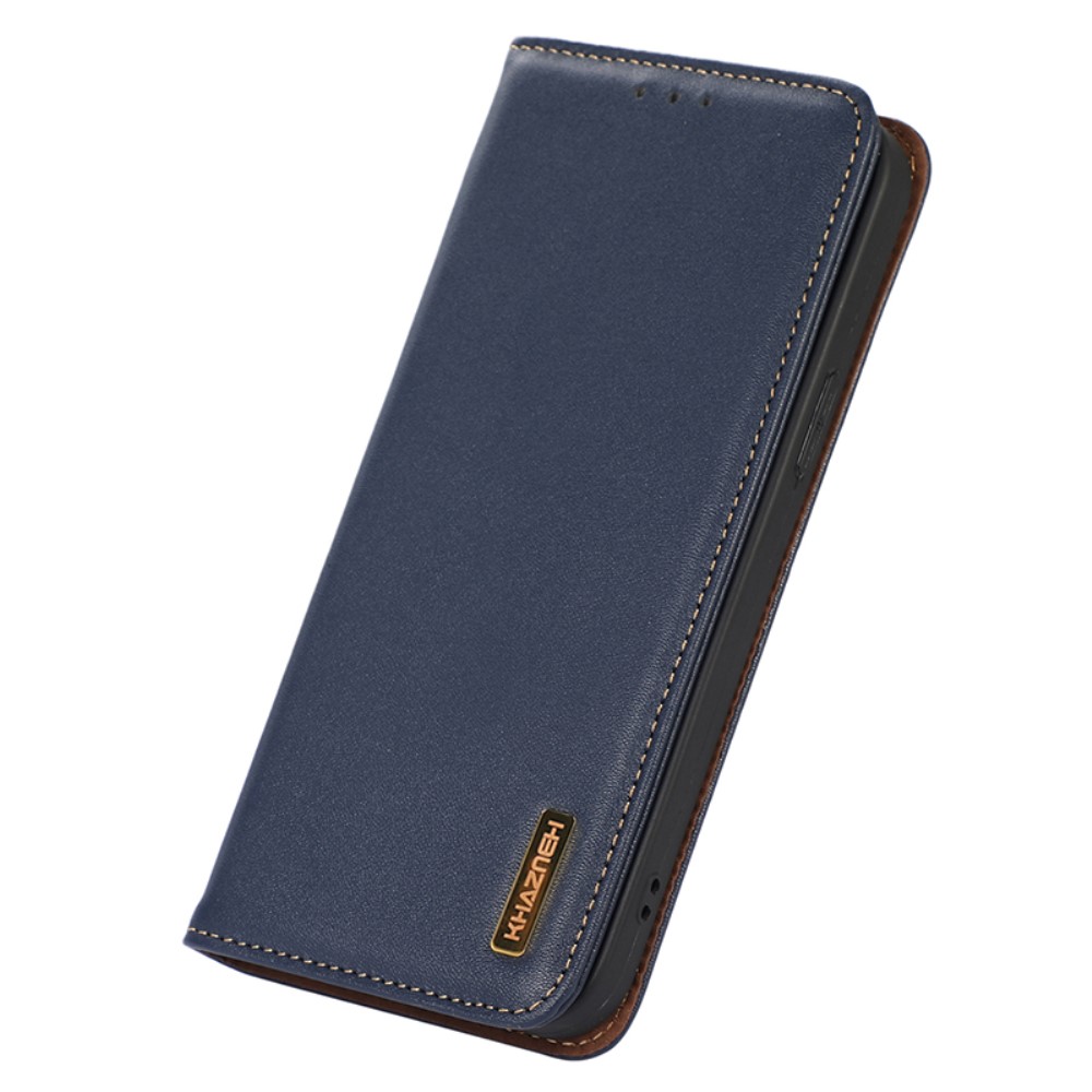 KHAZNEH KHAZNEH Galaxy S24 Ultra Fodral Flip RFID Äkta Läder Blå