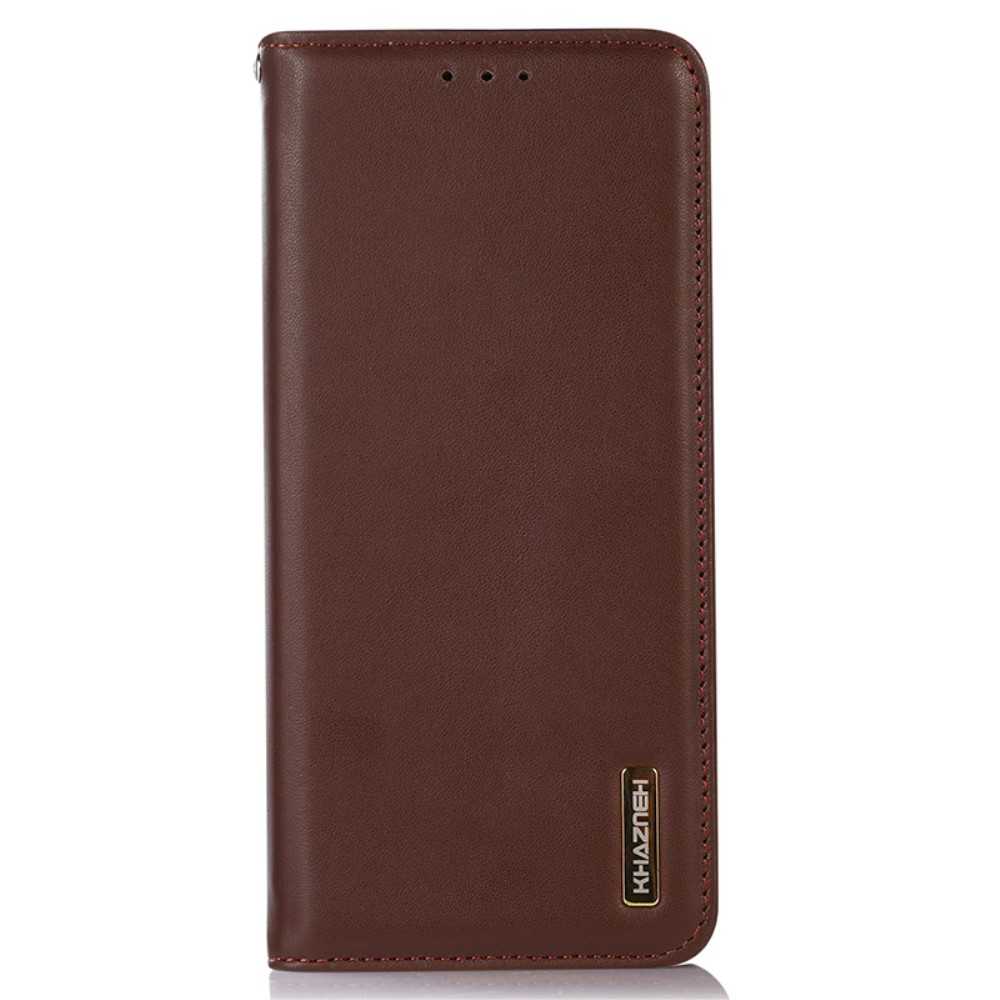 KHAZNEH KHAZNEH Galaxy S24 Ultra Fodral Flip RFID Äkta Läder Brun