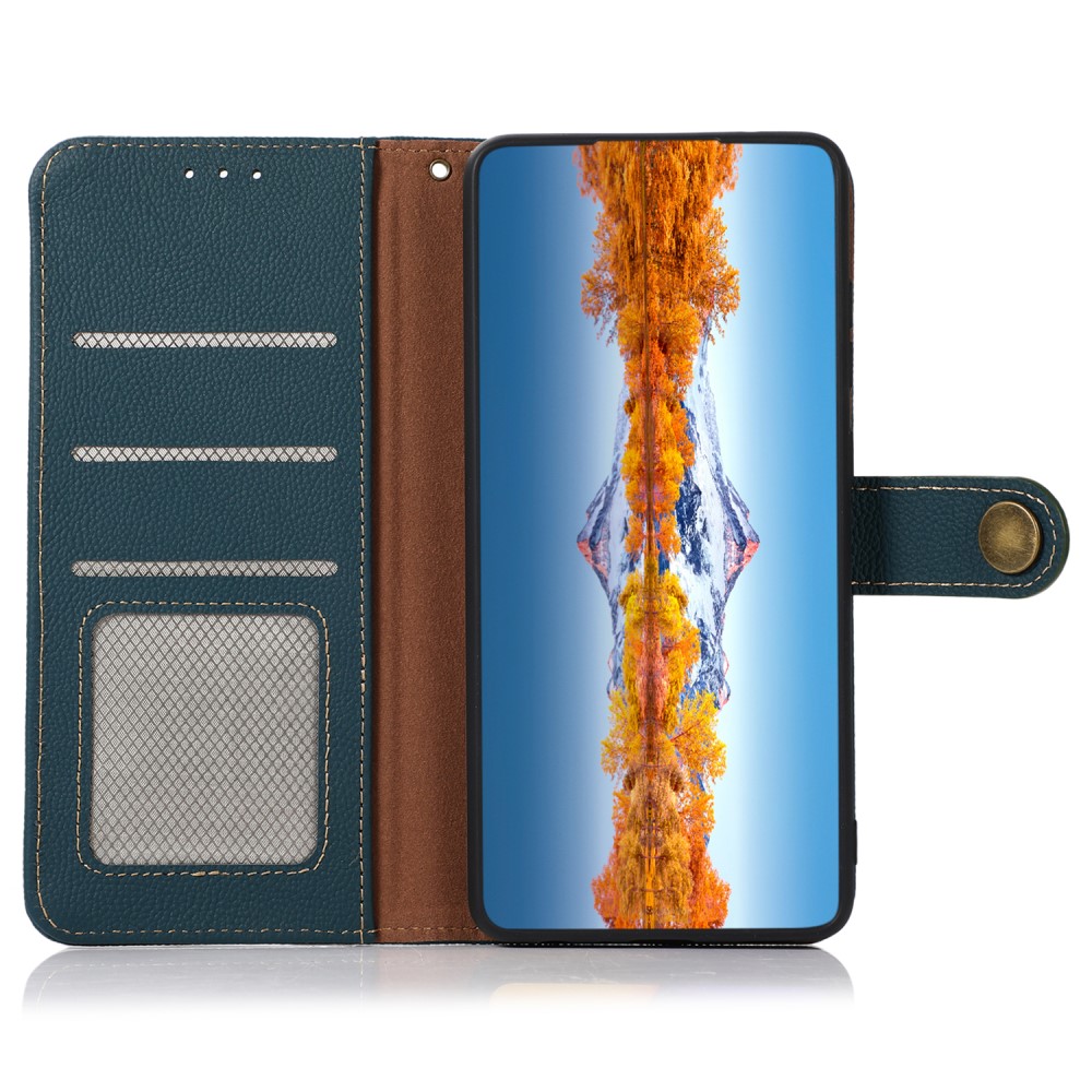 KHAZNEH KHAZNEH Galaxy S24 Ultra Fodral RFID Äkta Läder Grön