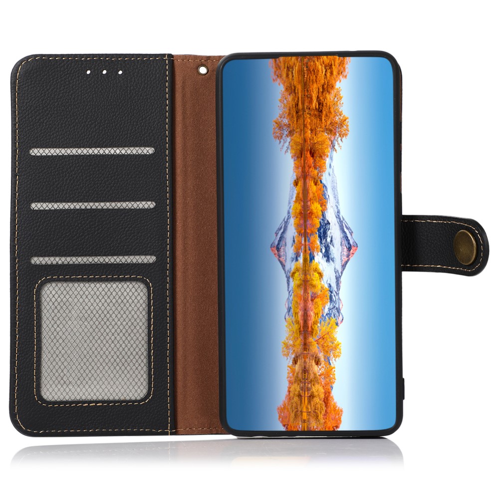 KHAZNEH KHAZNEH Galaxy S24 Ultra Fodral RFID Äkta Läder Svart