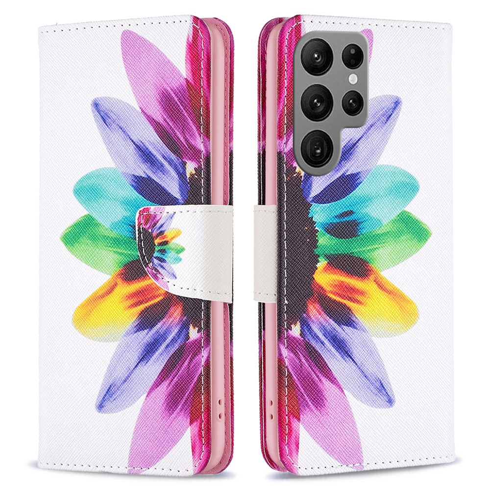  Galaxy S24 Ultra Fodral Med Tryck Solros