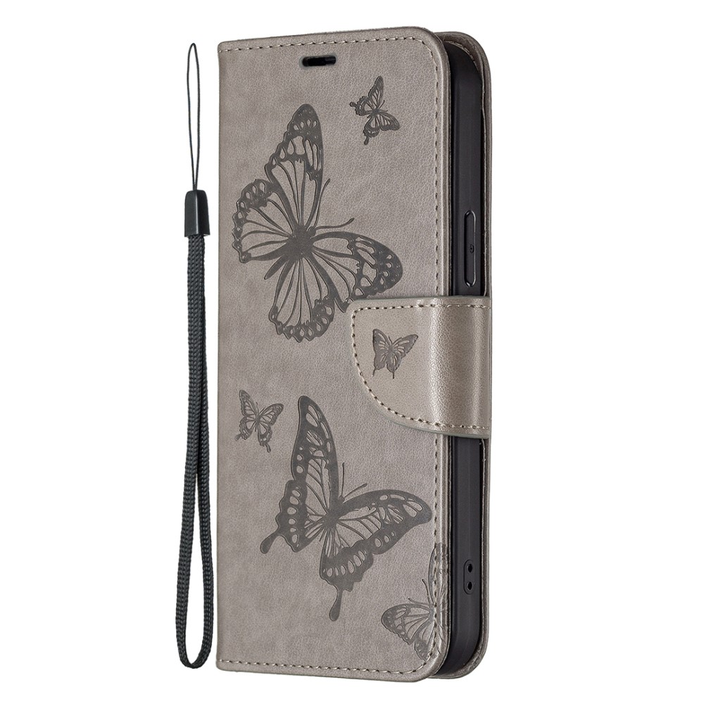  Galaxy S24 Ultra Fodral Med Fjäril Tryck Grå