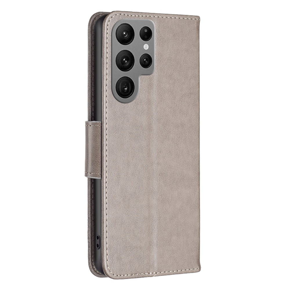  Galaxy S24 Ultra Fodral Med Fjäril Tryck Grå