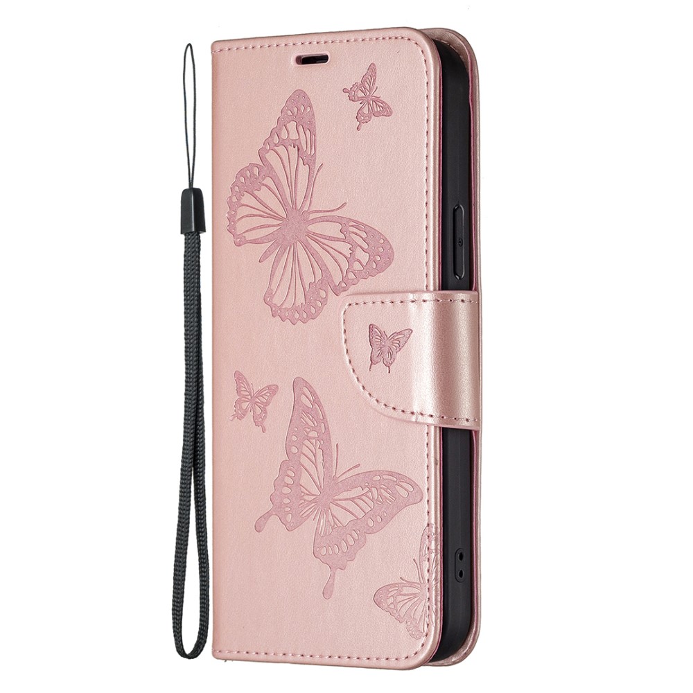  Galaxy S24 Ultra Fodral Med Fjäril Tryck Roséguld