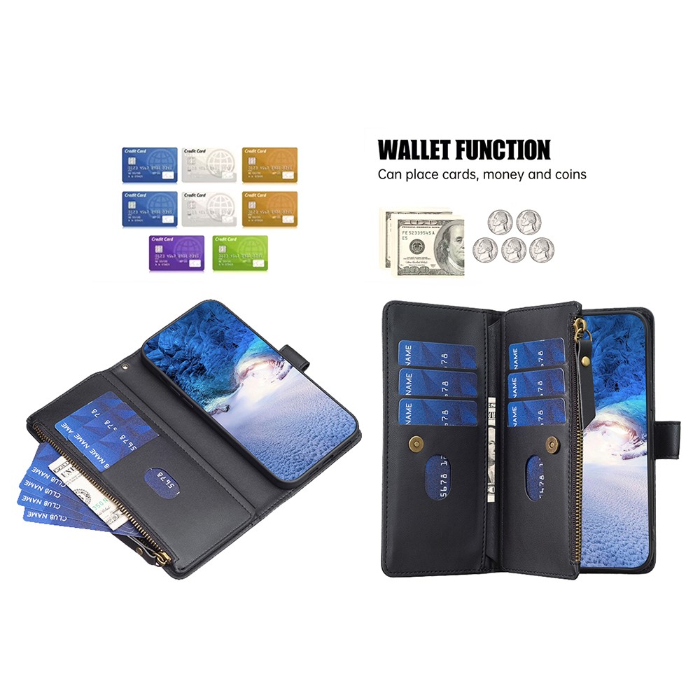  Galaxy S24 Ultra Fodral Flerkort Multifunktionell Svart