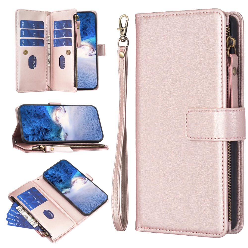  Galaxy S24 Ultra Fodral Flerkort Multifunktionell Roséguld