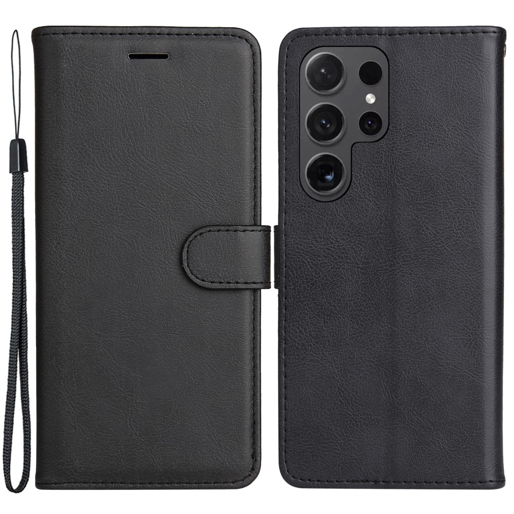  Samsung Galaxy S24 Ultra Fodral Solid Läder Svart