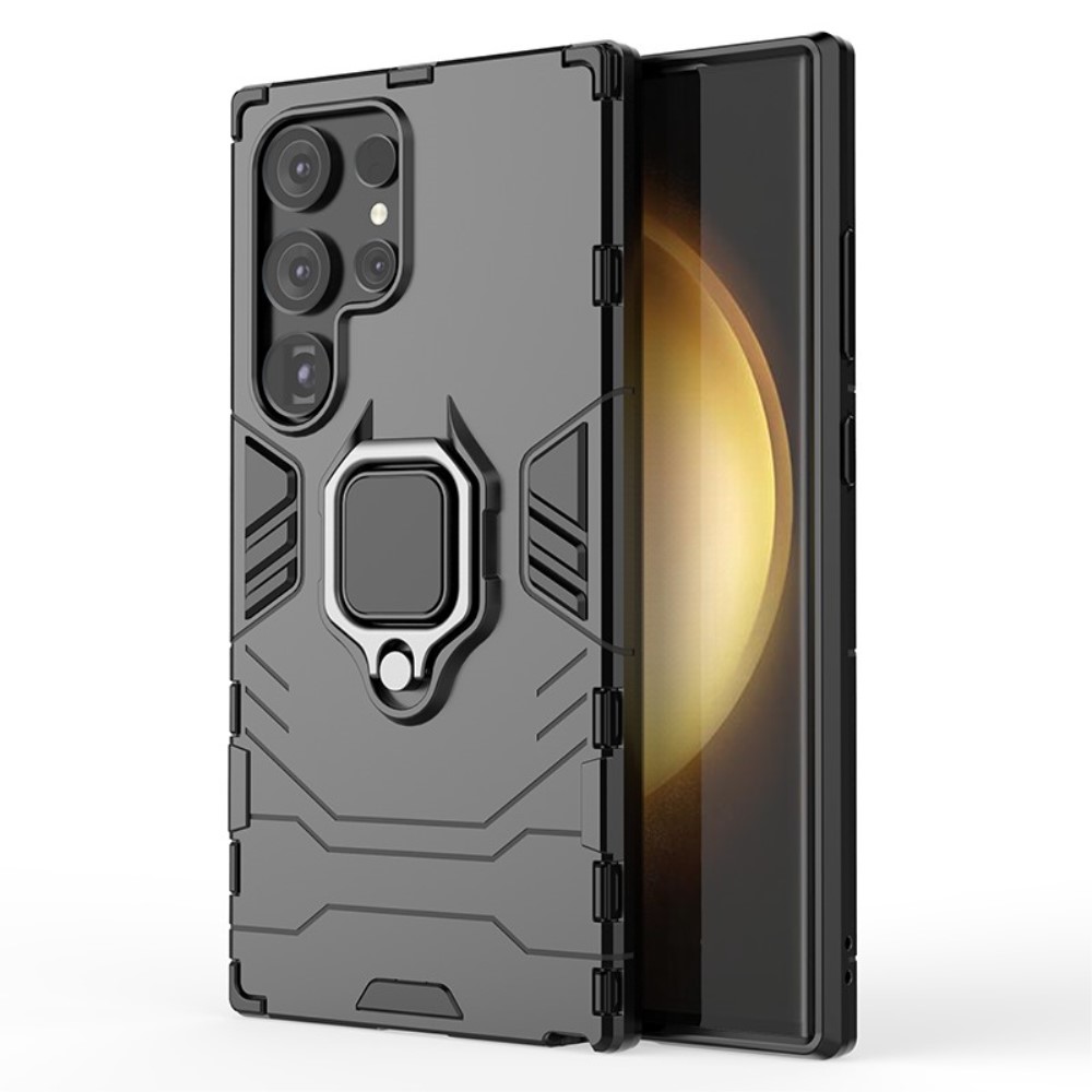  Samsung Galaxy S24 Ultra Skal Ring Hybrid Svart