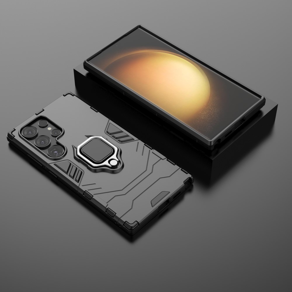 Samsung Galaxy S24 Ultra Skal Ring Hybrid Svart