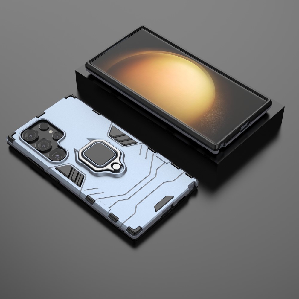  Samsung Galaxy S24 Ultra Skal Ring Hybrid Blå