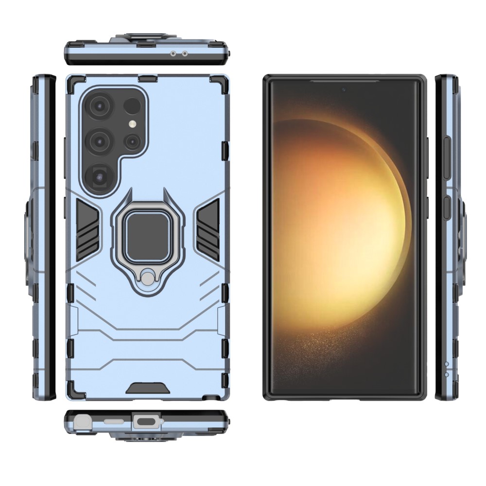  Samsung Galaxy S24 Ultra Skal Ring Hybrid Blå