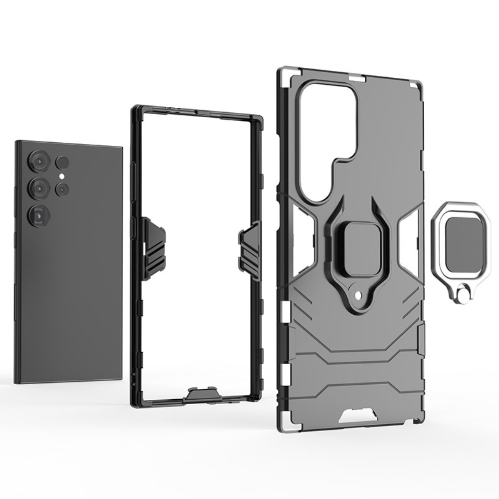  Samsung Galaxy S24 Ultra Skal Ring Hybrid Röd