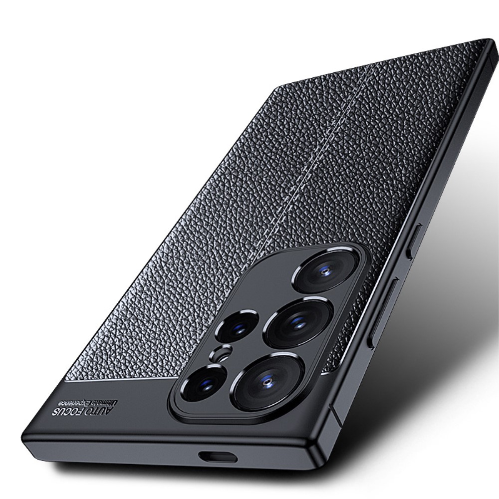  Samsung Galaxy S24 Ultra Skal Litchi Textur Svart