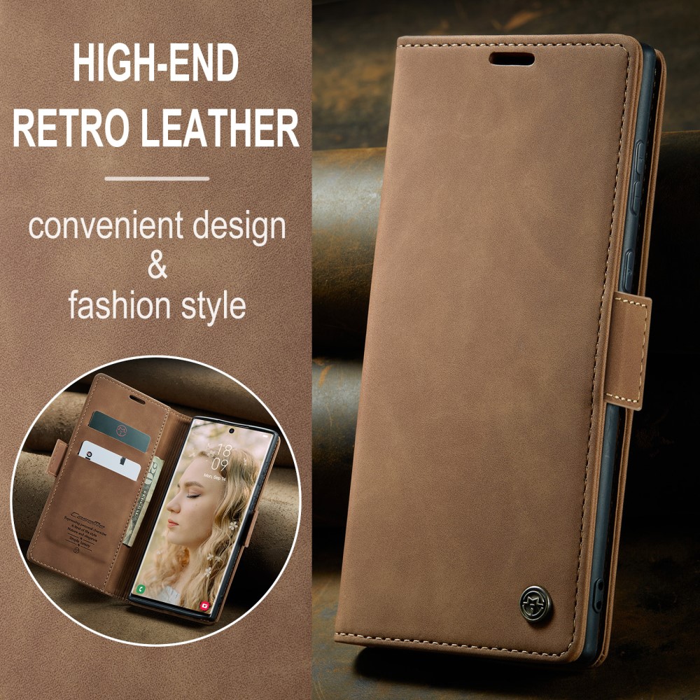 CASEME CASEME Galaxy S24 Ultra Fodral Retro Läder Brun