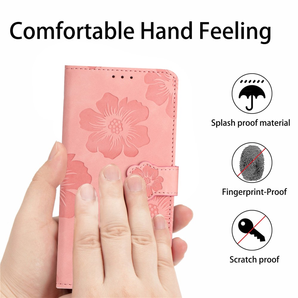  Samsung Galaxy S24 Ultra Fodral Blommigt Tryck Rosa