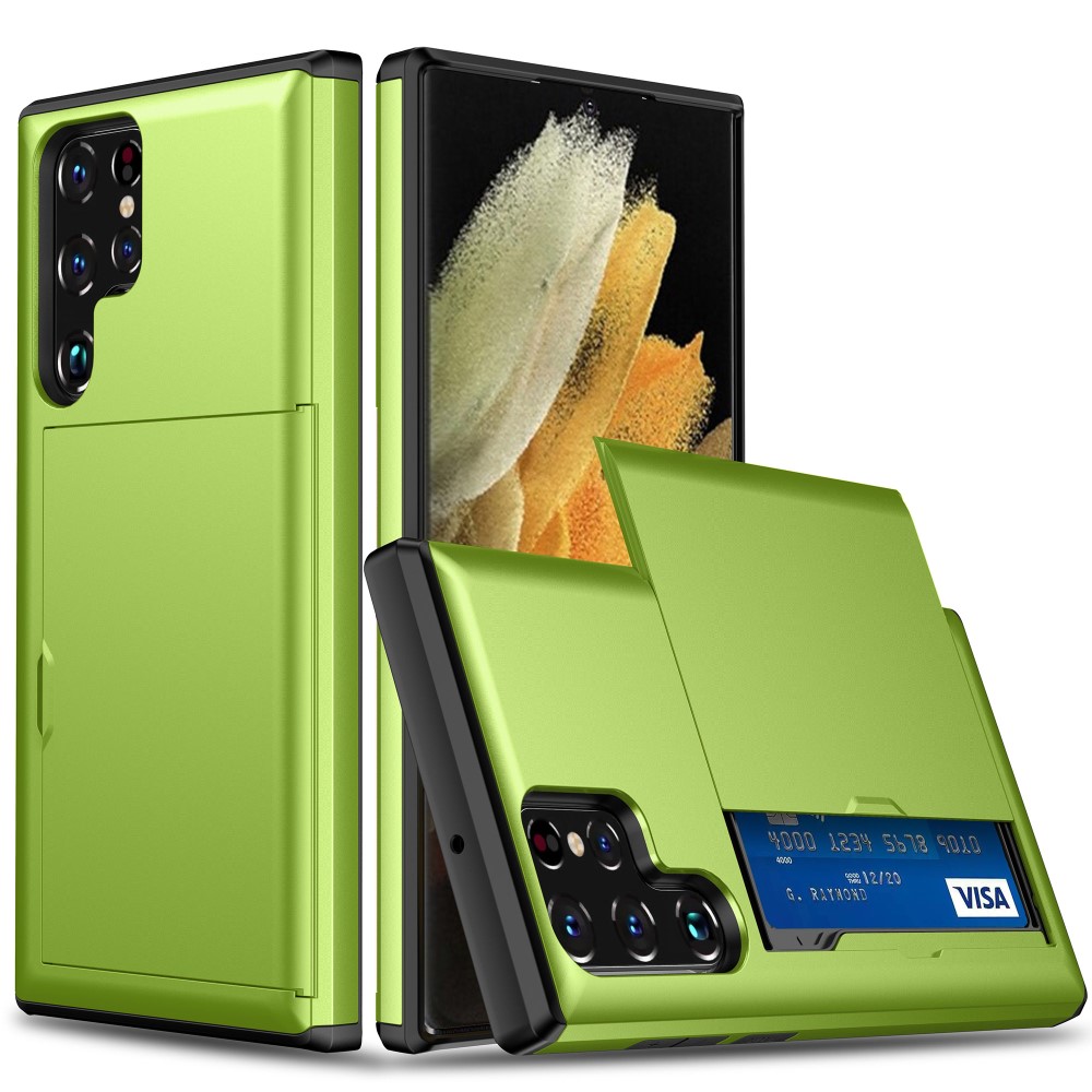  Samsung Galaxy S24 Ultra Skal Med Kortfack Grön