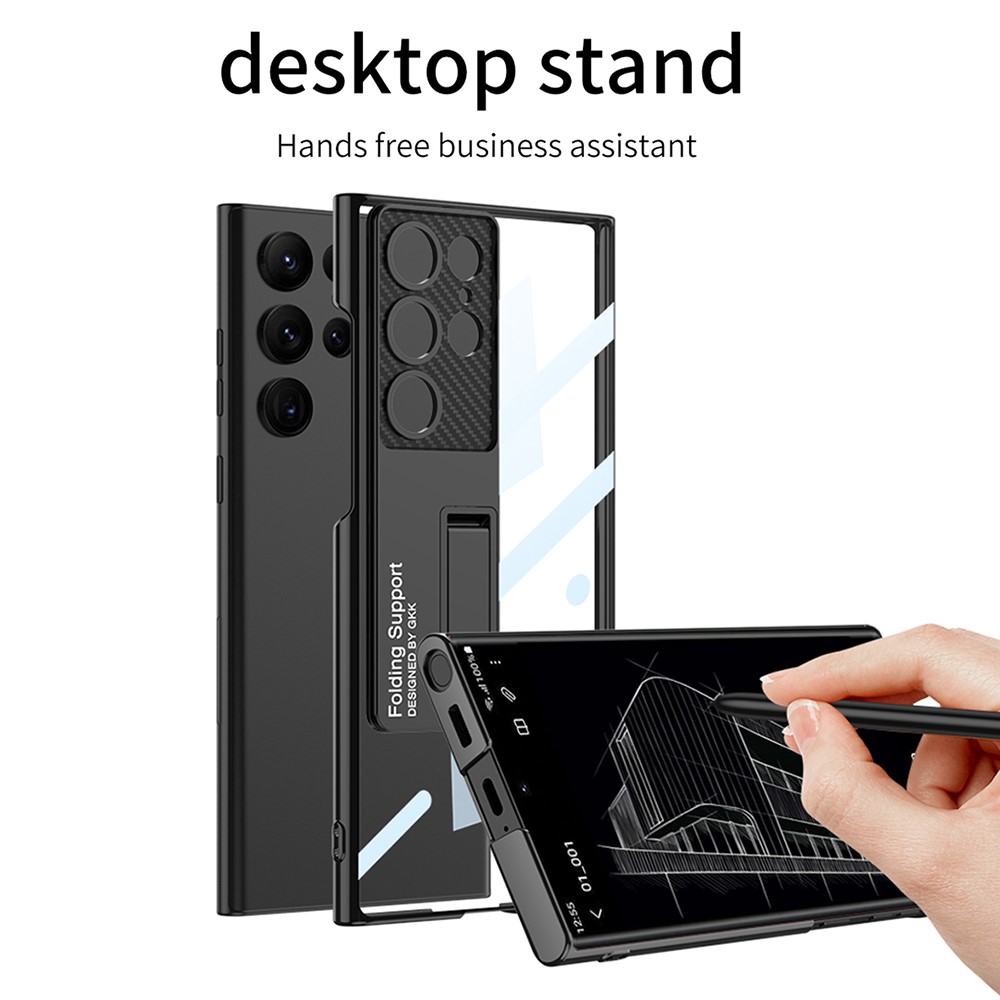 GKK GKK Galaxy S24 Ultra Skal Hybrid Kickstand Silver