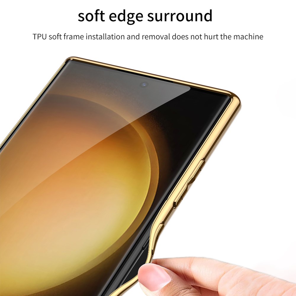 GKK GKK Galaxy S24 Ultra Skal Läder Hybrid Electroplate Vit