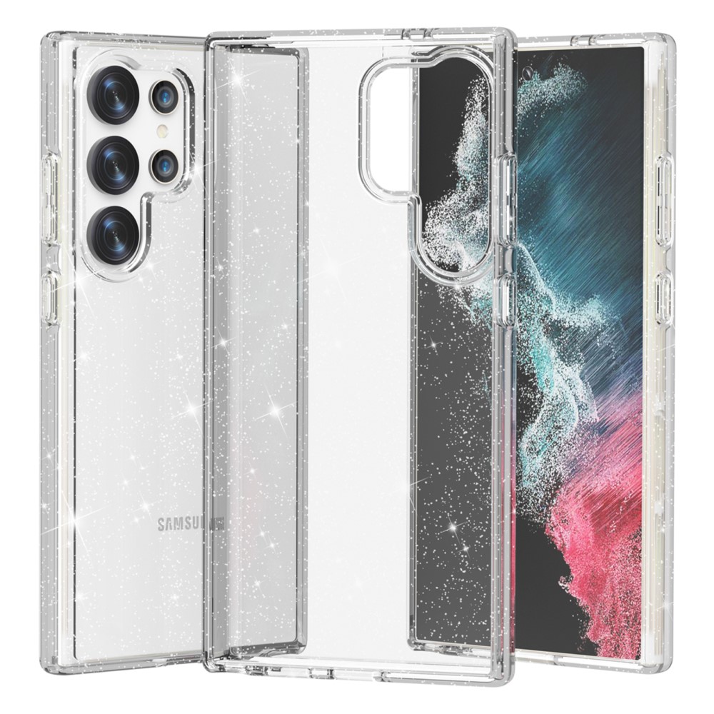  Samsung Galaxy S24 Ultra Skal Sparkling Glitter Vit