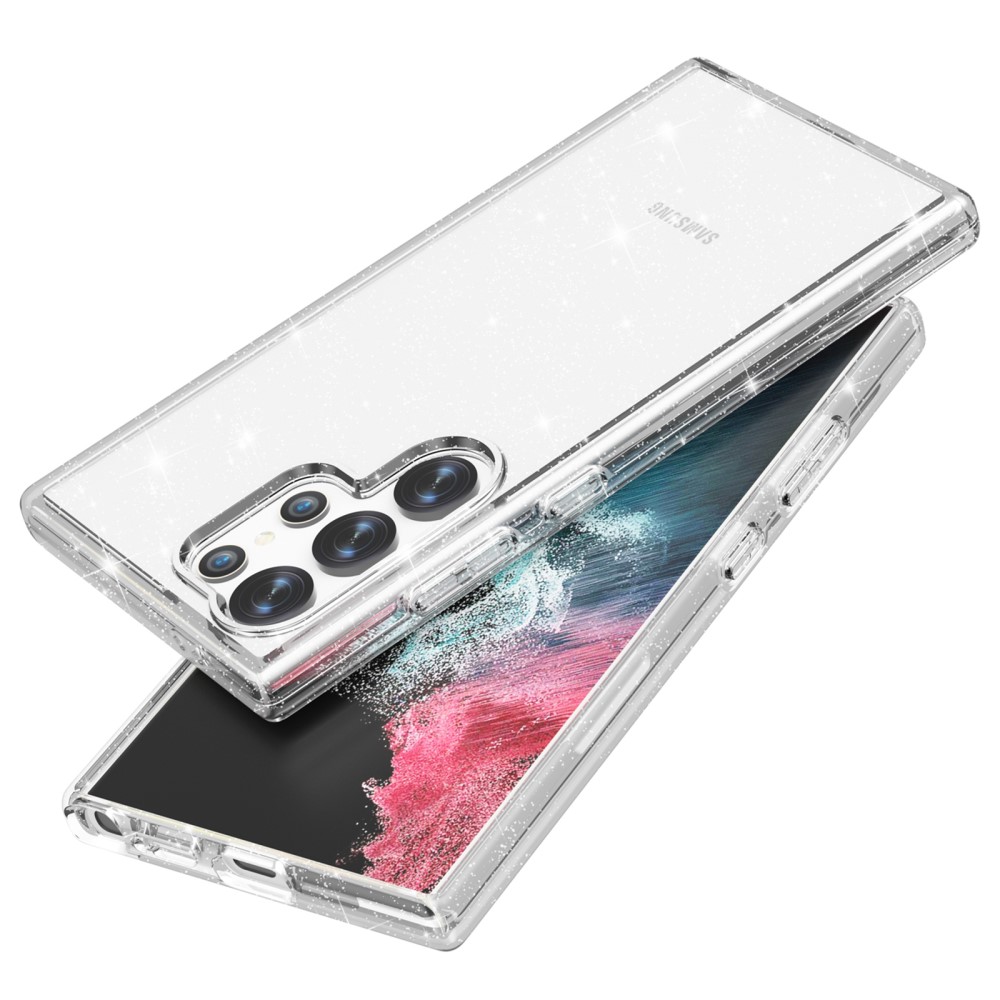  Samsung Galaxy S24 Ultra Skal Sparkling Glitter Vit