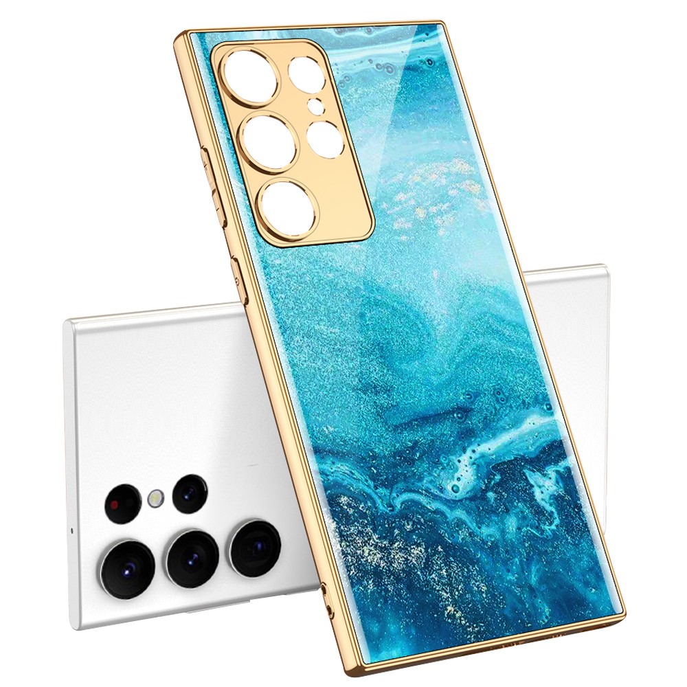 GKK GKK Galaxy S24 Ultra Skal Härdat Glas Electroplate Blue Ocean