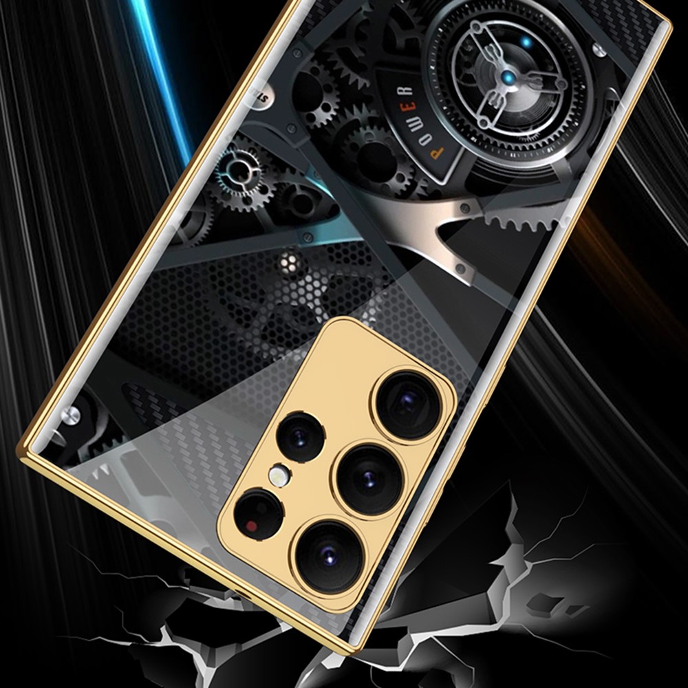 GKK GKK Galaxy S24 Ultra Skal Härdat Glas Electroplate Kugghjul